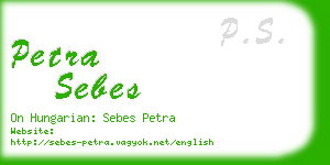 petra sebes business card